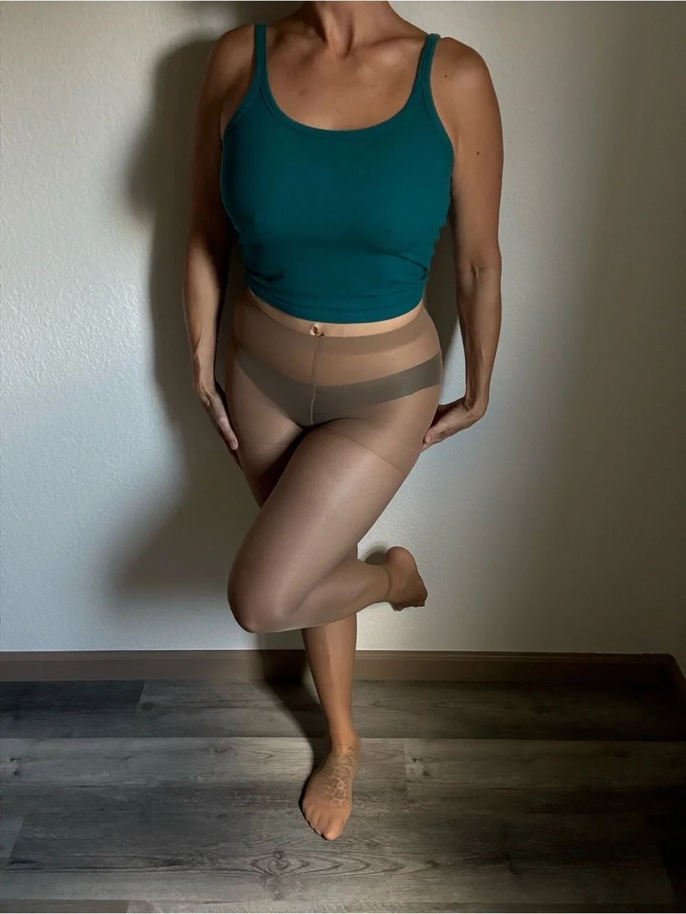 Nylon Pantyhose Sun Tan Sheer High Rise Stockings Used Patty